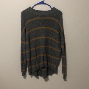 Gray and yellow striped American Eagle Sweater